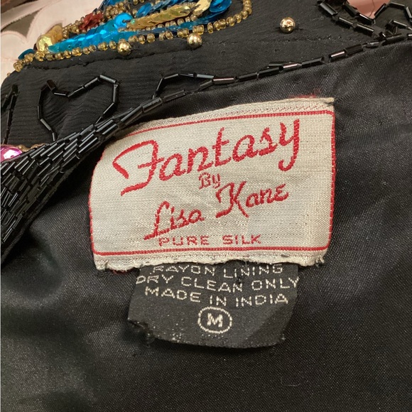 Fantasy by Lisa Kane Sequined Silk Jacket-size M - Picture 7 of 9
